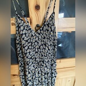 American Eagle Outfitters Black Daisy Jumpsuit